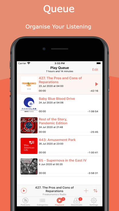 Ảnh chụp màn hình của Podcast Player RSSRadio