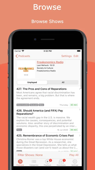 Screenshot di Podcast Player RSSRadio