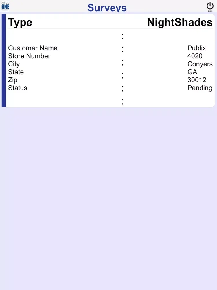 SURVEY ONE iPad  Screenshots