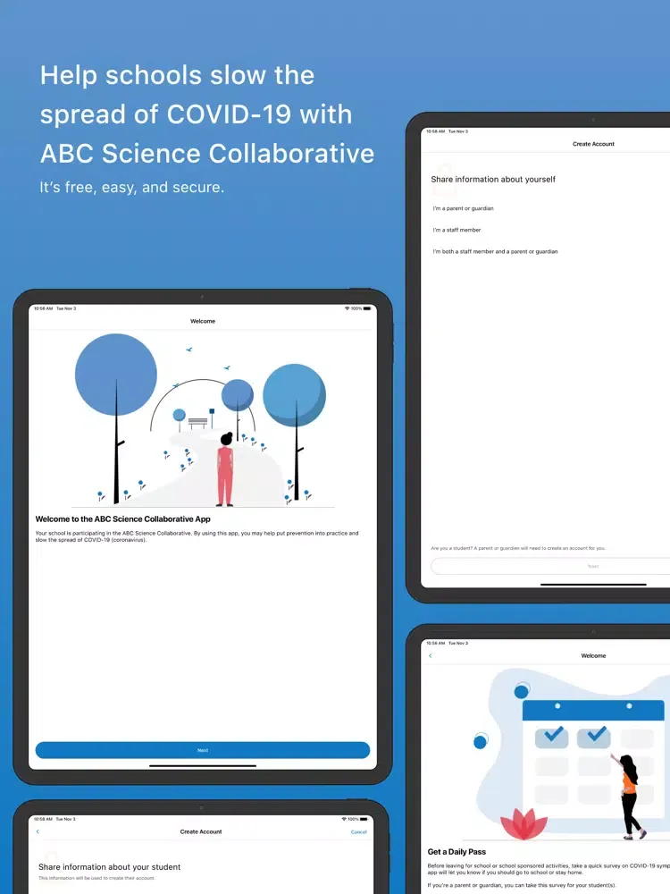 Capturas de tela do ABC Science Collaborative iPad 