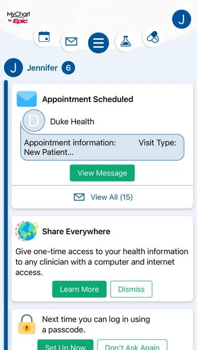 My Duke Health Screenshots