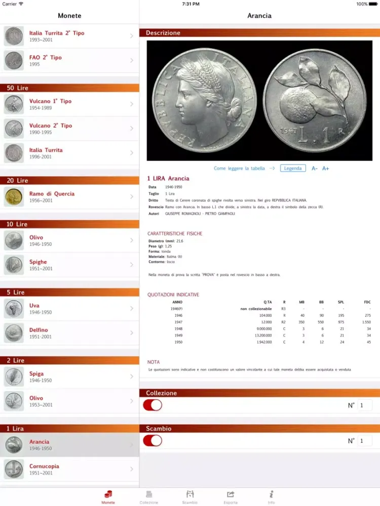 Captures d'écran de Lira Monete Repubblica - Lite iPad 