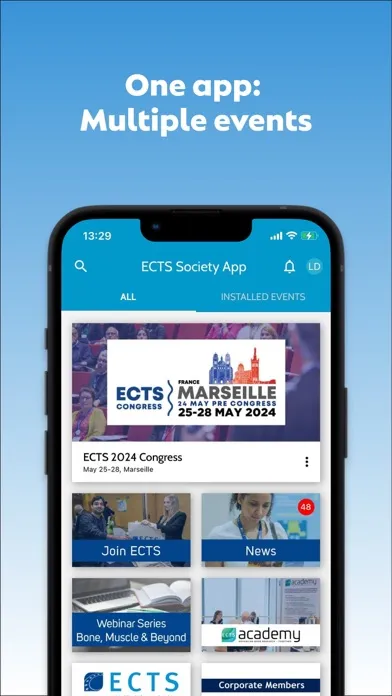 Capturas de pantalla de ECTS Society App