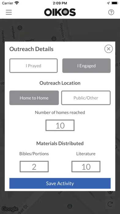 Captures d'écran de Oikos Outreach