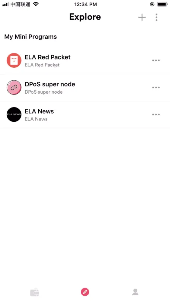 Tangkapan skrin Elastos Elephant Wallet