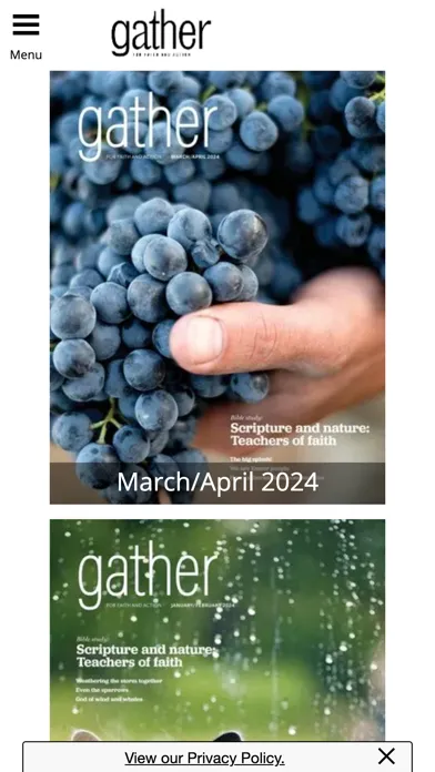 Capturas de tela do Gather Magazine