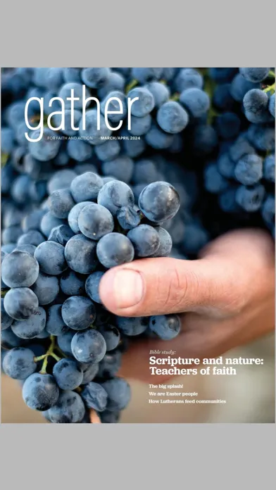 Capturas de tela do Gather Magazine