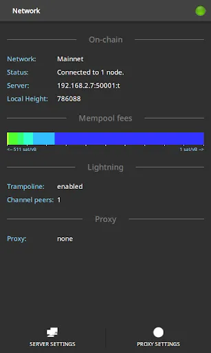 Capturas de tela do Electrum Bitcoin Wallet