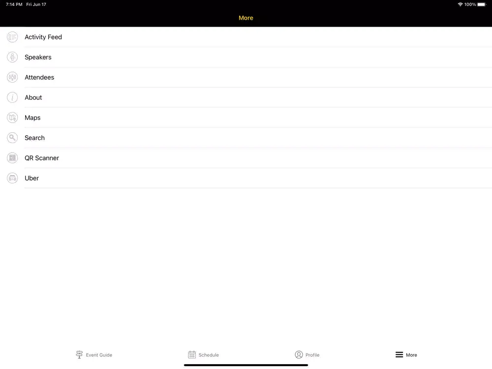 ภาพหน้าจอของ EMF Events iPad 