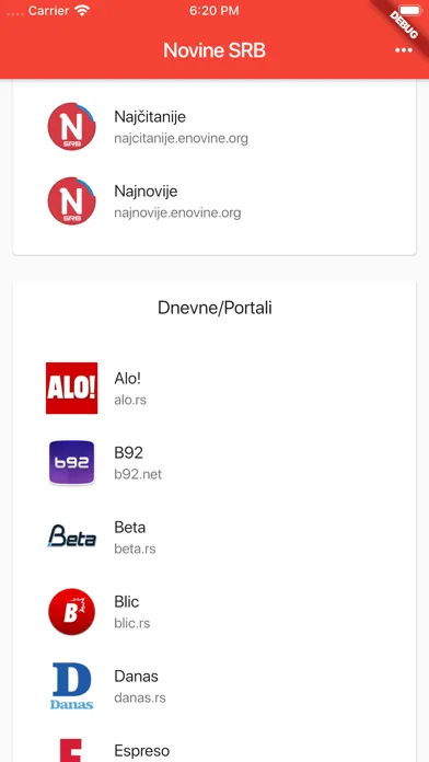Novine SRB 스크린샷