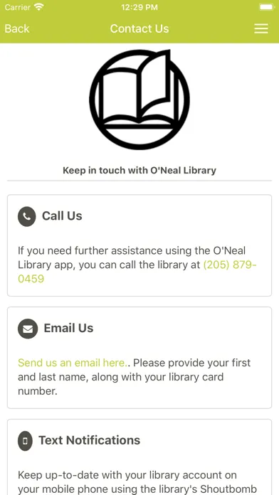 Capturas de pantalla de O'Neal Library