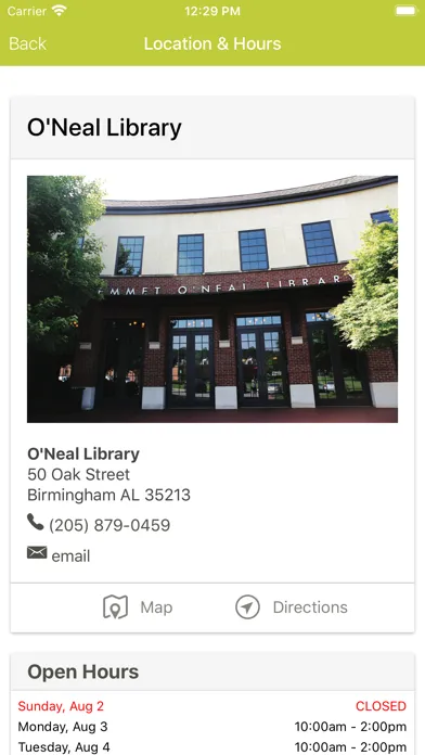Capturas de pantalla de O'Neal Library