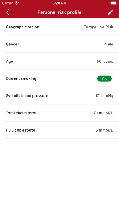 ESC CVD Risk Calculation應用截圖