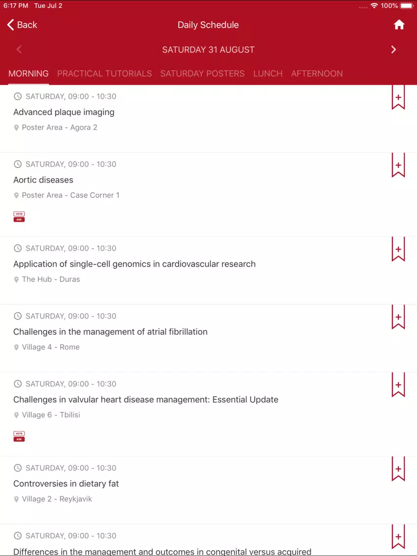 ESC Congresses iPad  Screenshots