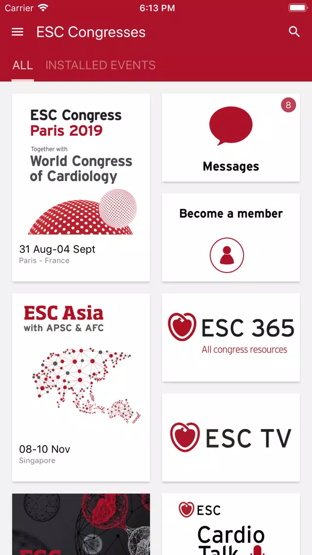 ESC Congresses Screenshots
