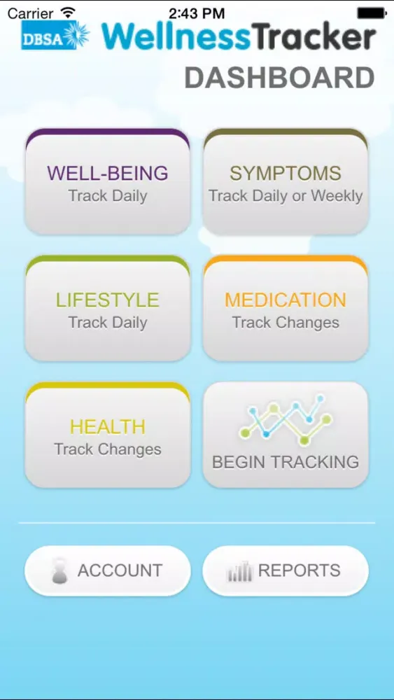 Captures d'écran de DBSA Wellness Tracker