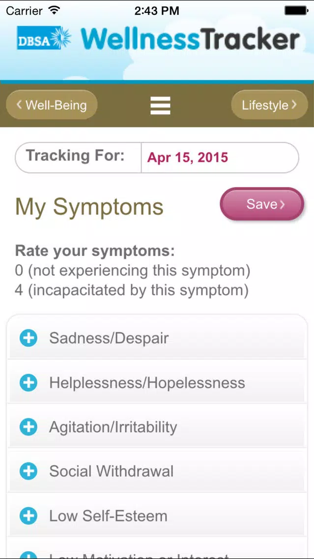 تصاویر DBSA Wellness Tracker