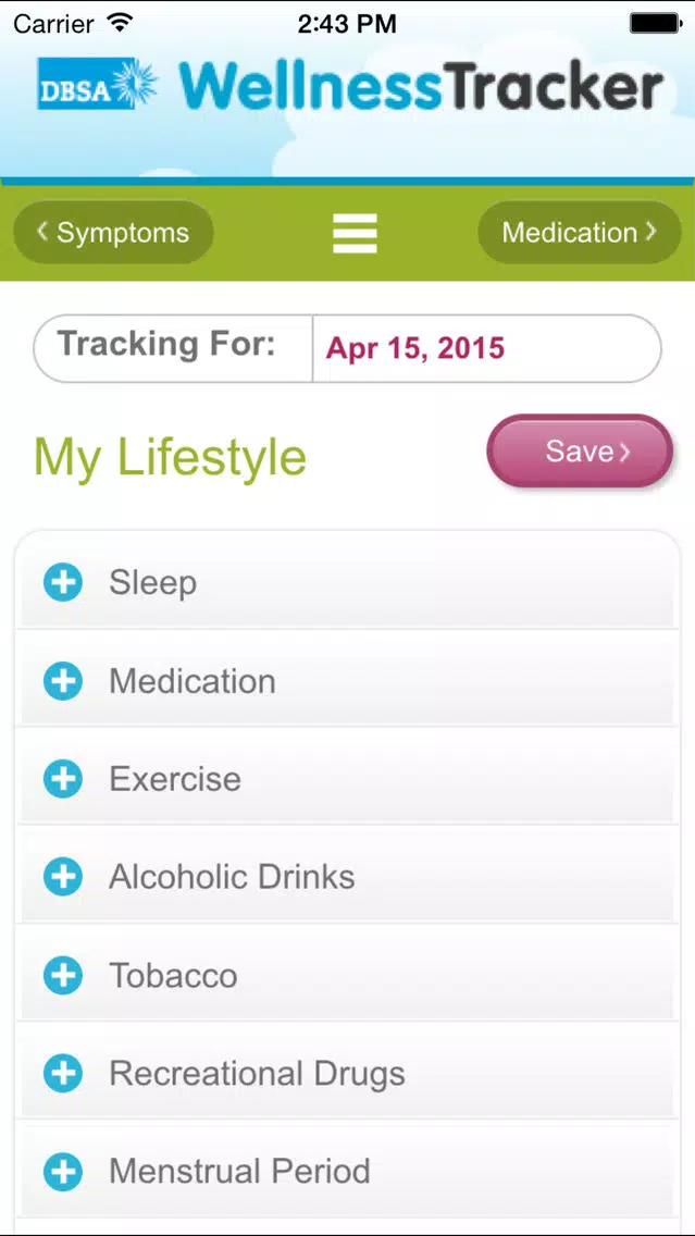 تصاویر DBSA Wellness Tracker