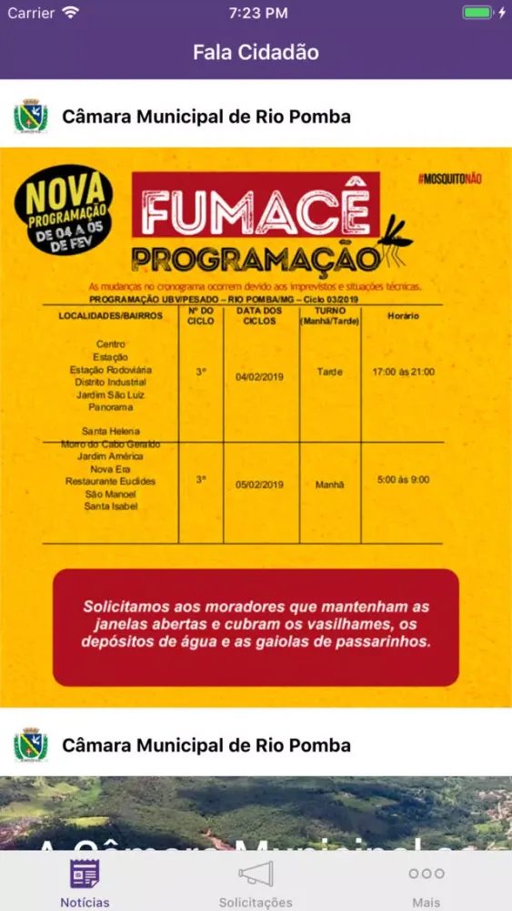 Capturas de pantalla de Fala Cidadão Rio Pomba MG