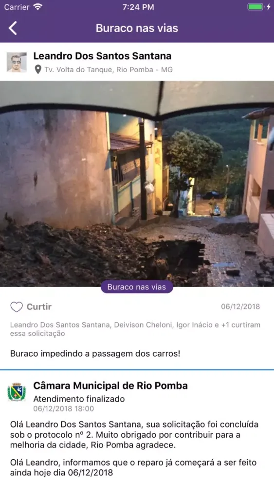 Capturas de pantalla de Fala Cidadão Rio Pomba MG