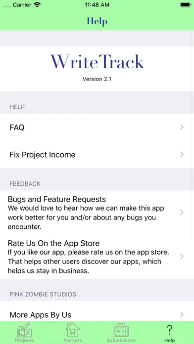 Screenshot di WriteTrack - Track Submissions