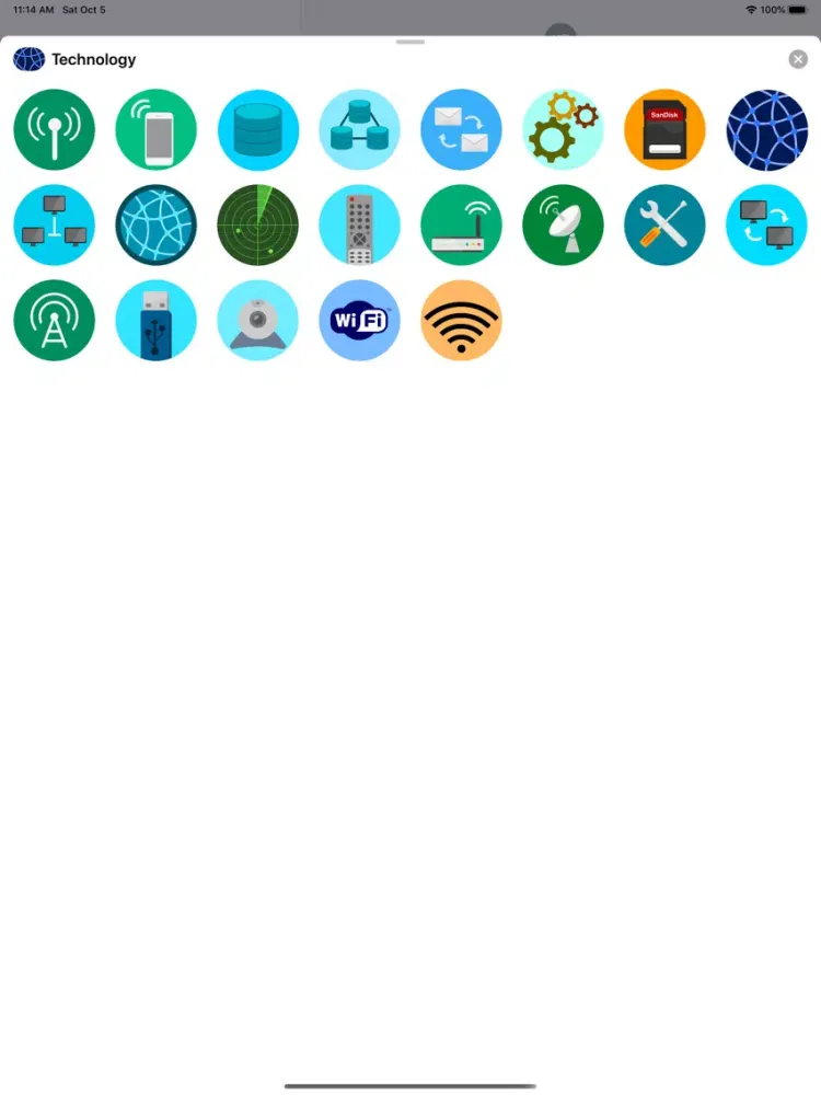 Ảnh chụp màn hình của Technology Stickers iPad 