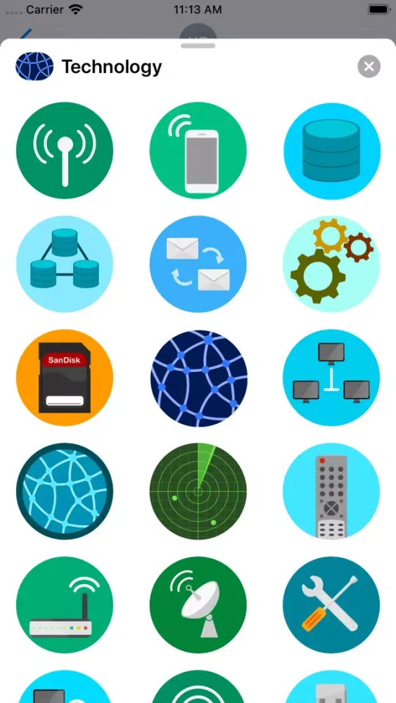 Ảnh chụp màn hình của Technology Stickers