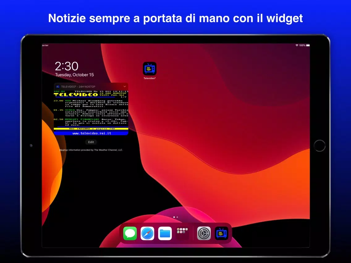 Tangkapan layar Televideo² iPad 
