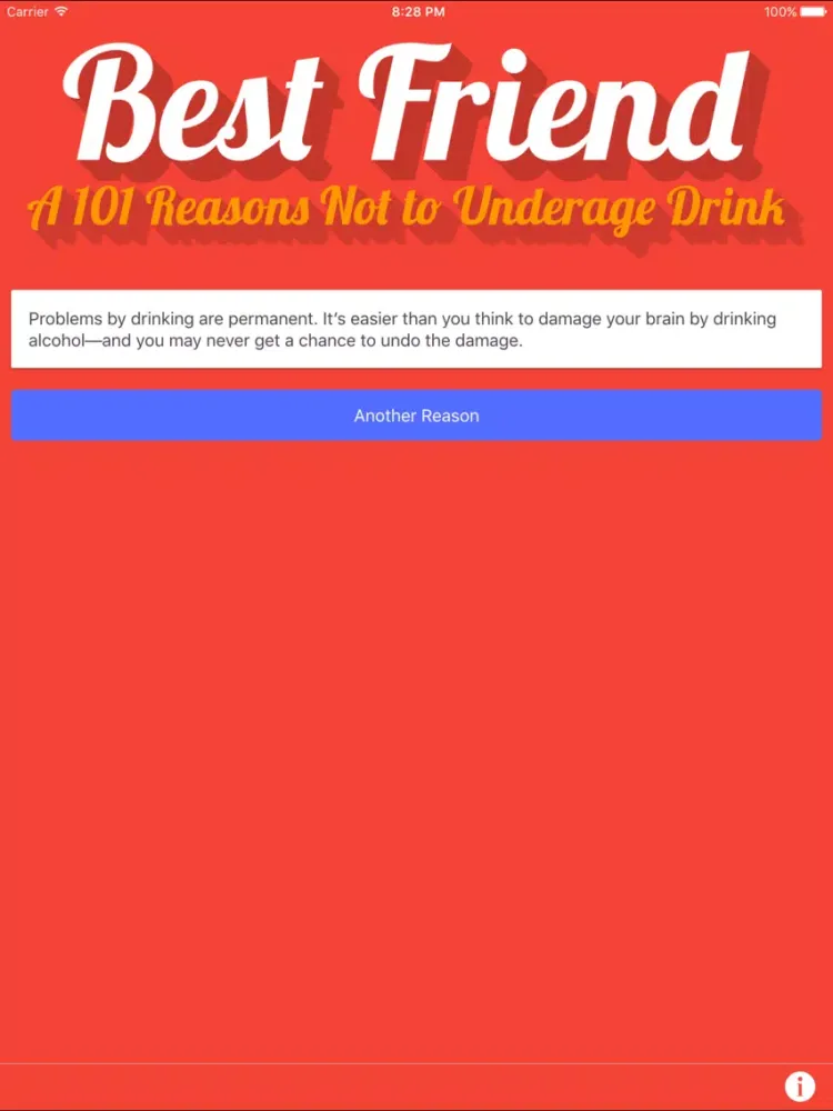Capturas de tela do Best Friend - 101 Reasons Not to Underage Drink iPad 