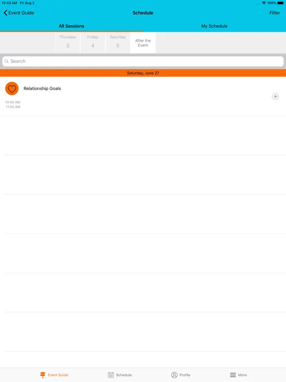 Ảnh chụp màn hình của FBCG Events iPad 