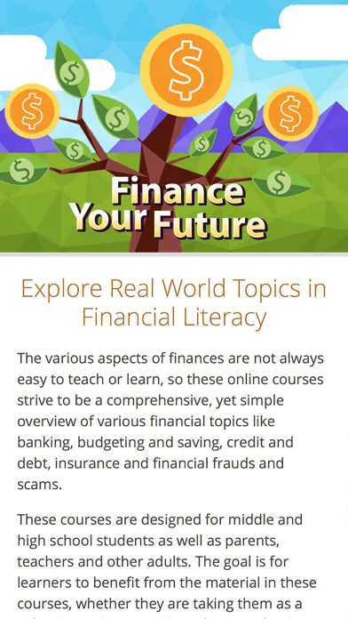 Capturas de tela do Finance Your Future