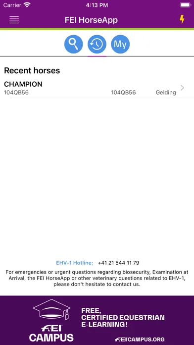 FEI HorseApp Screenshots