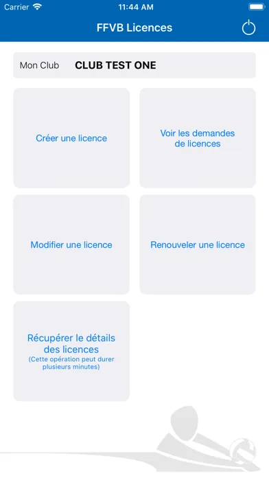 Ảnh chụp màn hình của FFVB Licences