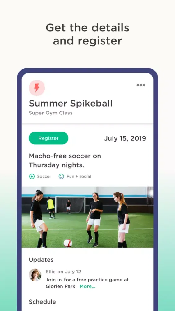Field — rec sports + wellness Screenshots