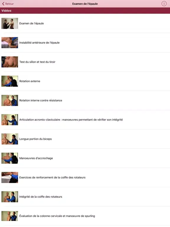 Examen de l'épaule iPad  Screenshots