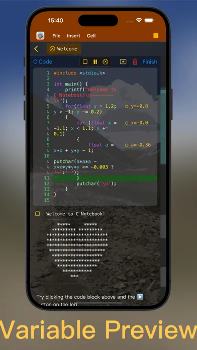 C Notebook Screenshots