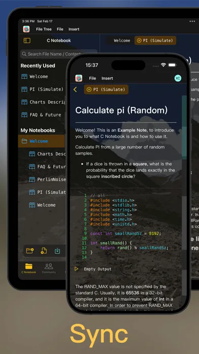 C Notebook Screenshots