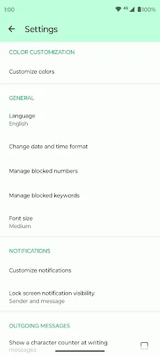Screenshot di Fossify SMS Messenger