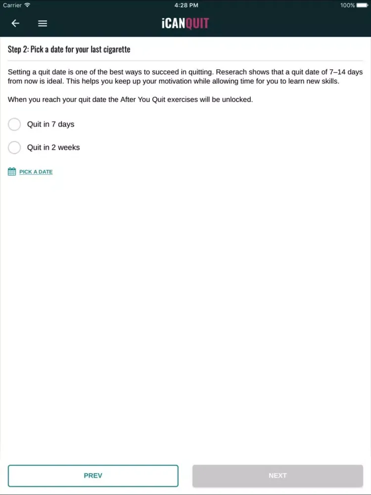 iCanQuit iPad 應用截圖