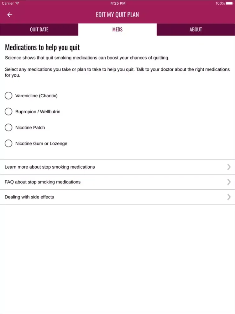 iCanQuit iPad 應用截圖