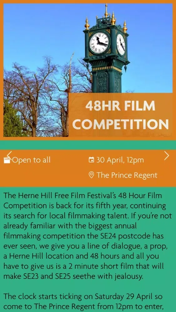 Tangkapan skrin Herne Hill Free Film Festival
