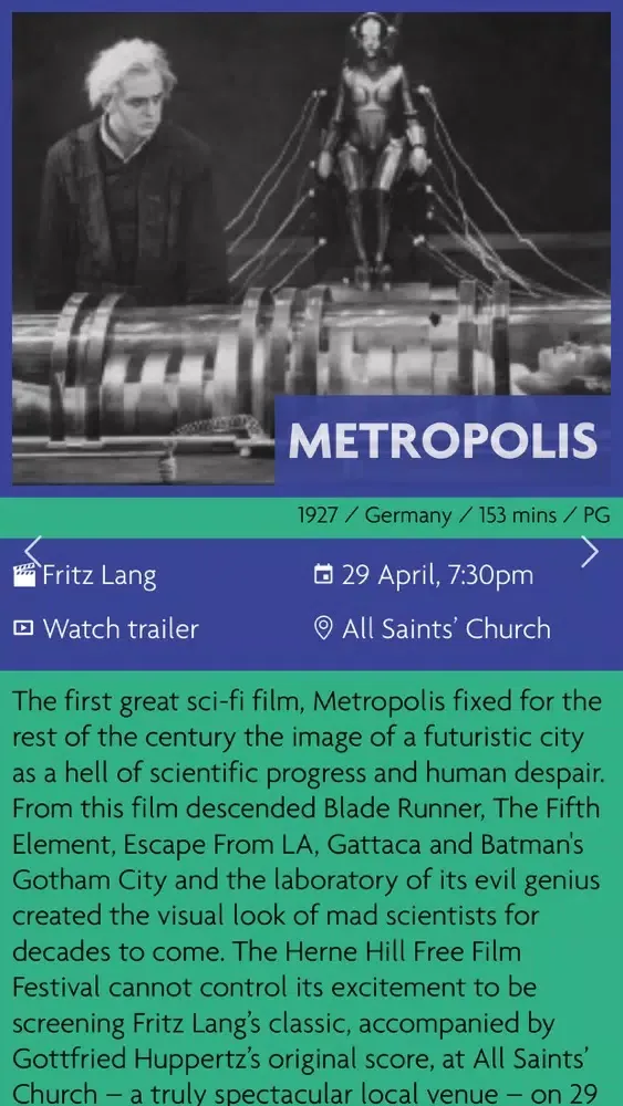 Tangkapan skrin Herne Hill Free Film Festival