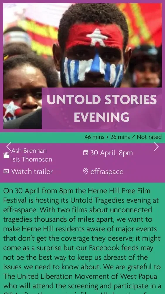 Tangkapan skrin Herne Hill Free Film Festival
