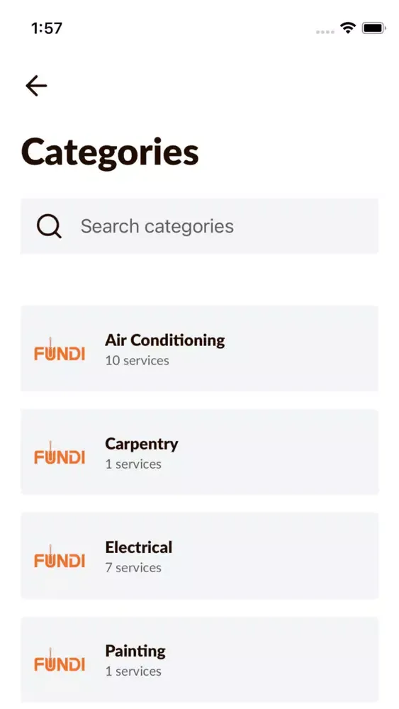 تصاویر Fundi App (Customer)