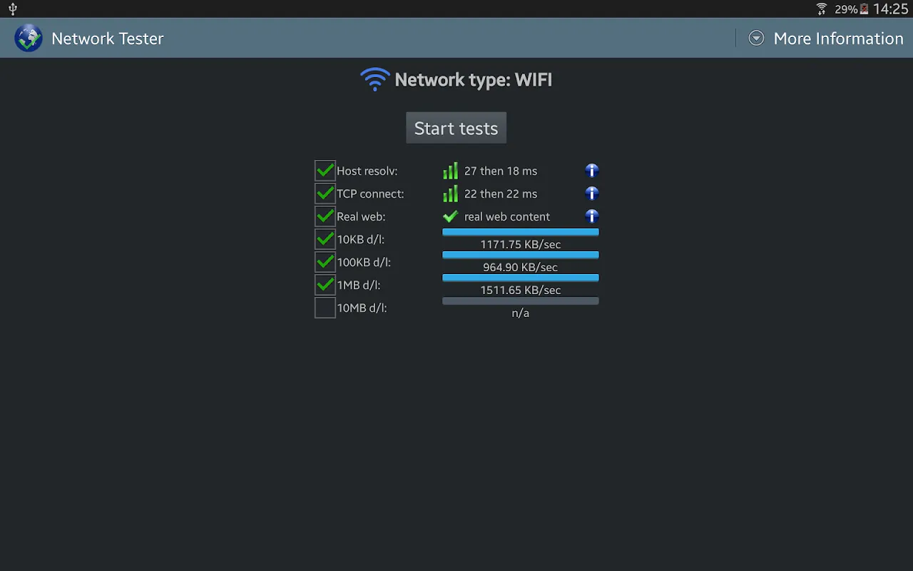 Zrzuty ekranu Network Tester