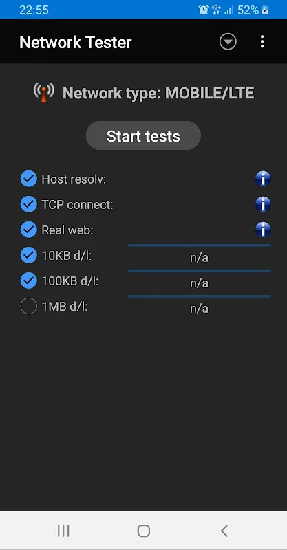 Zrzuty ekranu Network Tester