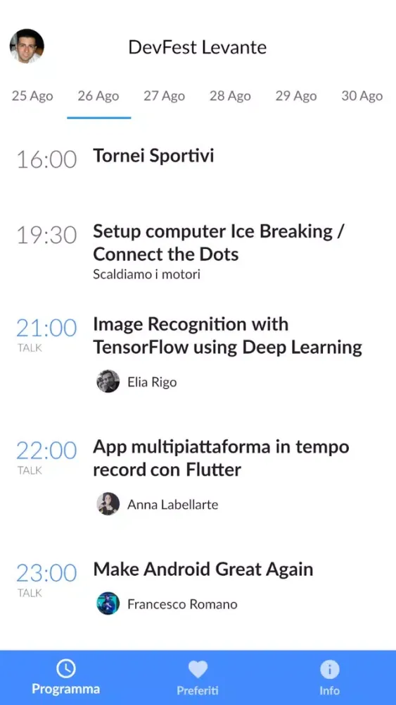Captures d'écran de DevFest Levante 2018