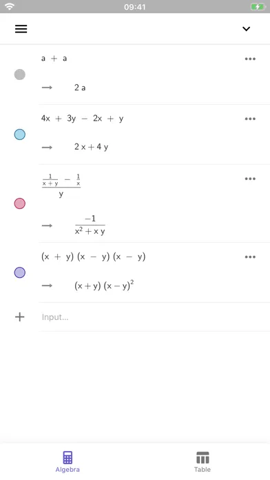Capturas de pantalla de GeoGebra Calculator Suite