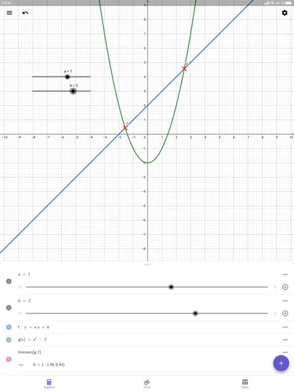 Captures d'écran de GeoGebra Graphing Calculator iPad 