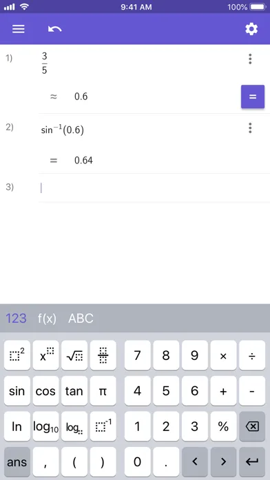 GeoGebra Scientific Calculator Screenshots